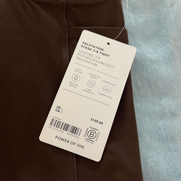 Salutation Stash 7/8 Tight Brown Athleta Leggings - Picture 7 of 8